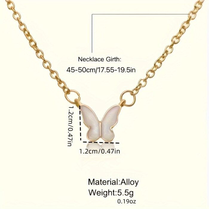 Elegant Butterfly Pendant Necklace for Women - Minimalist Golden-Tone Chain Jewelry, Versatile Daily Wear & Gift Idea, Year-Round Sophisticated Accessory, Butterfly Jewelry, Fashion Accessory, Chic Appearance, Delicate Design - Image 5