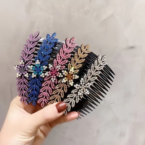 New Flower Hair Comb Hairpin Female Korean Version Temperament Versatile Hair Clip Loose Hair Insert Comb Bangs Comb Hair Fork Hair Headgear