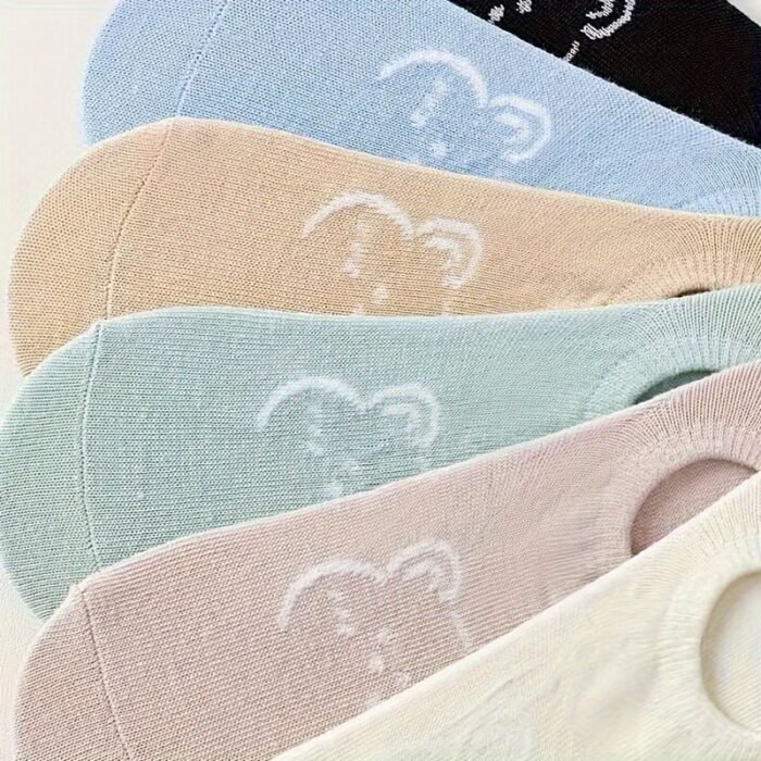 6 Pairs Cartoon Animal Socks, Cute All-match Breathable Invisible Socks, Women's Stockings & Hosiery - Image 5