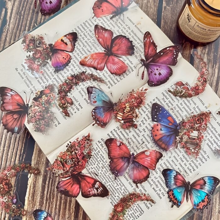 One Pack of 30 Butterfly Floral Hand Account DIY Decoration Stickers - Image 11