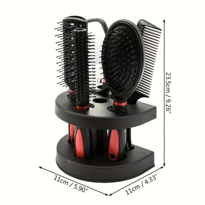 5pcs Unisex Professional Hair Styling Set, Scalp Massage, Detangling Brushes, Airbag Comb, Makeup Mirror, Unscented, for Normal Relaxed Textured Hair - Image 11