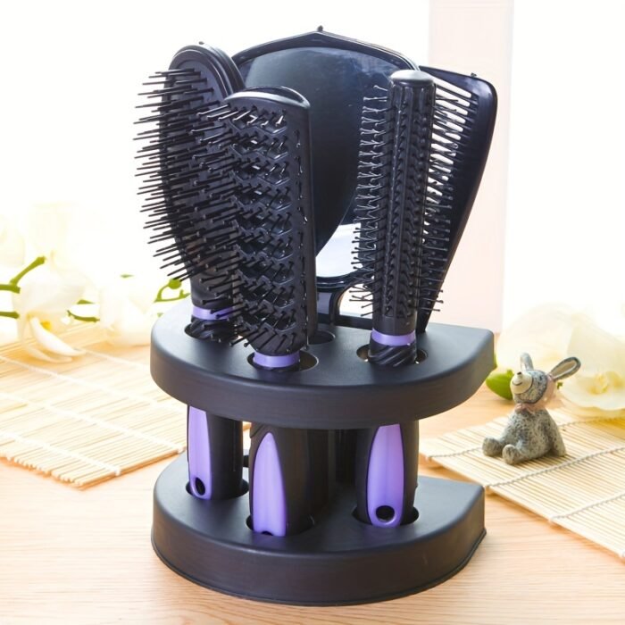 5pcs Unisex Professional Hair Styling Set, Scalp Massage, Detangling Brushes, Airbag Comb, Makeup Mirror, Unscented, for Normal Relaxed Textured Hair - Image 14