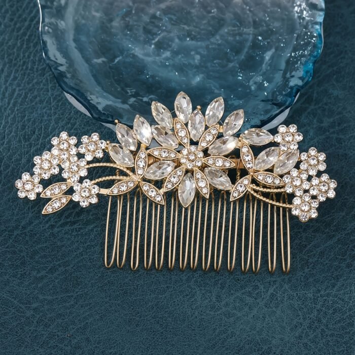 Elegant Exquisite Romantic Glamorous Flower Hair Comb, Women Girls Casual Party Wedding Supplies, Princess Fairy Style Bridal Fresh Hair Accessories, Gift Photo Props - Image 9