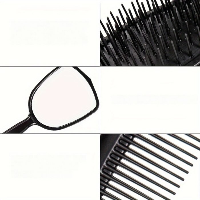 5pcs Unisex Professional Hair Styling Set, Scalp Massage, Detangling Brushes, Airbag Comb, Makeup Mirror, Unscented, for Normal Relaxed Textured Hair - Image 19
