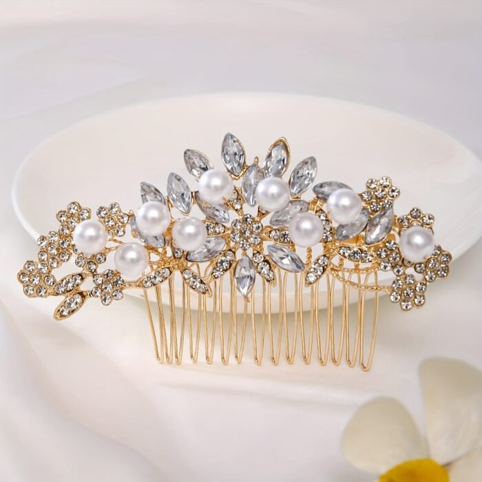 Elegant Exquisite Romantic Glamorous Flower Hair Comb, Women Girls Casual Party Wedding Supplies, Princess Fairy Style Bridal Fresh Hair Accessories, Gift Photo Props - Image 11