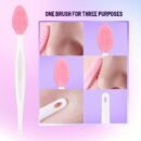 12pcs Facial Beauty Set with Cat Paw Face Brush, Nose Head Brush, Dual-Head Roller Massager, Silky Comb, Heart-Shaped Gua Sha Tool, Hair Clip, Hair Tie, Headband, Wristband for Cleansing, Exfoliation, and Skin Care - Portable Women's Skincare Tools