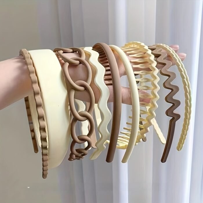 9pcs set of plastic hair ties, black anti-slip hair ties for women and girls, toothed plastic hair ties, Women's hair accessories thin hair ties and hair combs - Image 16