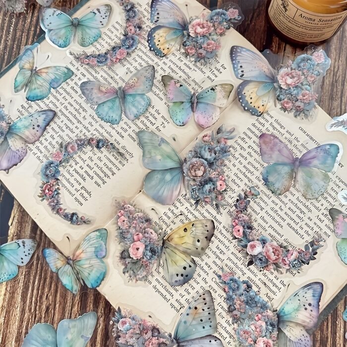 One Pack of 30 Butterfly Floral Hand Account DIY Decoration Stickers - Image 18