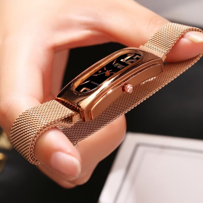 [1pc Quartz Fashion Watch] Women'S Fashion Casual Square Quartz Wrist Watch with Numerical Scale Dial, Alloy Band And Case, Non-Rechargeable Button Battery - 1pc/Set (No Box Included) - Image 9