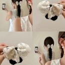 New lace bow, large intestine headband, Korean version hair accessory, sweet headband, cute headband, rubber band, stylish headband accessory