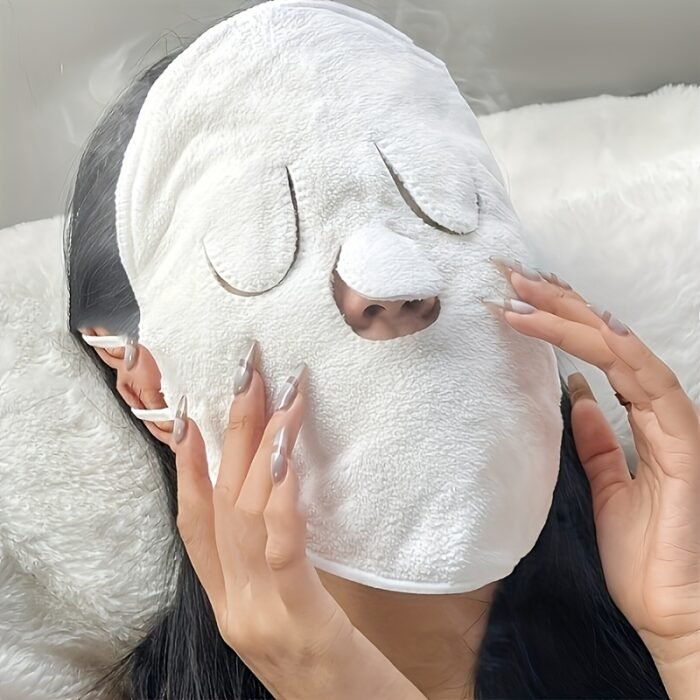 1pc Reusable Hot and Cold Skin Care Steaming Face Towel, Polyester Facial Mask, Unscented, Non-Electric, Battery-Free, with Hydrating Spa Facial Cloth for Home and Salon Beauty Treatment - Image 3