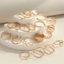 22pcs Fashion Stacking Rings Trendy Heart/ Infinity/ Butterfly/ Chain Design Mix And Match For Daily Outfits Party Accessories For Sweet Cool Girls