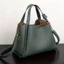 Lightweight PU Leather Fashion Shoulder Bag for Women - Adjustable Crossbody Handbag with Secure Zip Closure, Solid Color Design, Polyester Lining, Chic Bucket Style, Versatile Occasion Accessory, Baigou Crafted