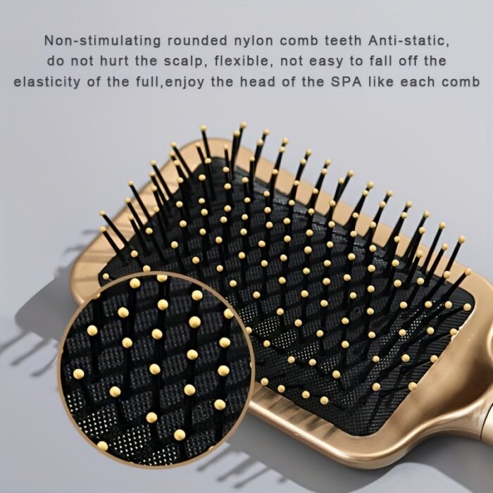 1pc GOLOVEJOE Styling Brush - Oval & Square Airbag Combs with Nylon Bristles for Smooth, Shiny Hair - Durable ABS Handle for Scalp Massage & Styling, Hair Styling Tools|Sleek Finish Brush|Ergonomic Design, Hair Brush - Image 2