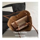 Women's Elegant Crossbody Bag with Bow Detail - Premium Korean-Inspired Commuting Tote, Fixed Strap & Snap Closure, Solid Color Options (Khaki/Deep Brown/Red/Black) - Birthday & Holiday Gift