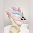 Colorful Marble Pattern TPU Full Coverage Cream Phone Case, Compatible with Apple iPhone 16/15/14/13/12/11/XS/X/7/8/Mini/Pro/Plus/Pro Max Protective Cover