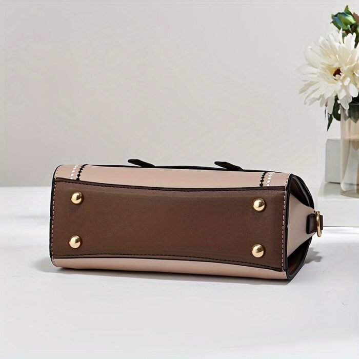 Stylish Women's Synthetic Leather Crossbody Bag - Lightweight, Versatile, and Secure Zip Closure with Adjustable Strap, Black & Brown Two-Tone Design, Perfect for Casual Everyday Use - Image 13