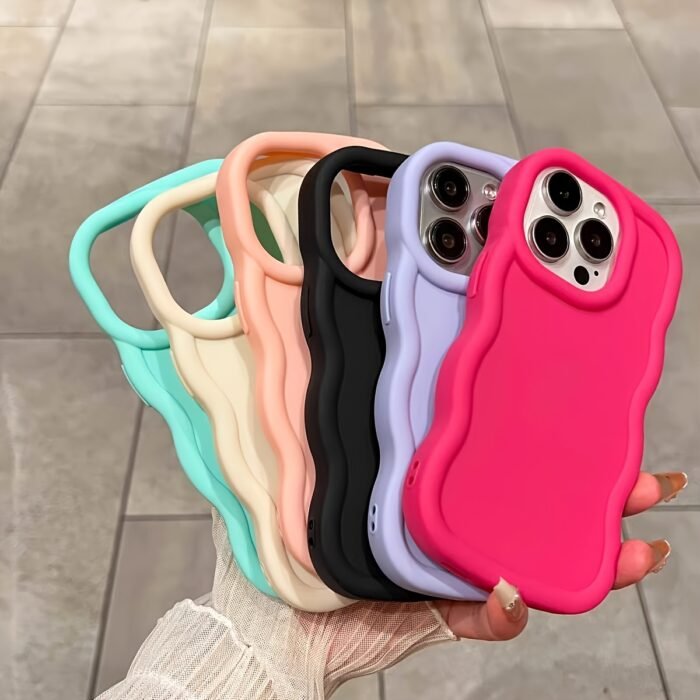 6pcs Solid Color Large Hole Phone Cases for iPhone - Fits 15/14/13/12/11, XS, XR, X, 7/8, Mini, Plus, Pro, Pro Max Models - Shockproof - Image 3