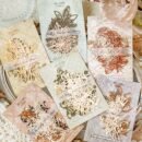 [Retro Floral] Scrapbooking Decorative Collage DIY Craft Material Paper | Pack of 10 sheets | Paper | Hollowed out base | Scrapbook magazine planning, decorative collage, DIY craft | Retro floral branch and leaf