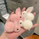 2pcs Adorable Easter Bunny Hair Clips - Fluffy Feather Design, Warm 3D Rabbit Ears for Women - Perfect for Parties & Daily Wear, Festive Hair Accessory | Playful Accessory | Soft Texture, Bunny Accessories