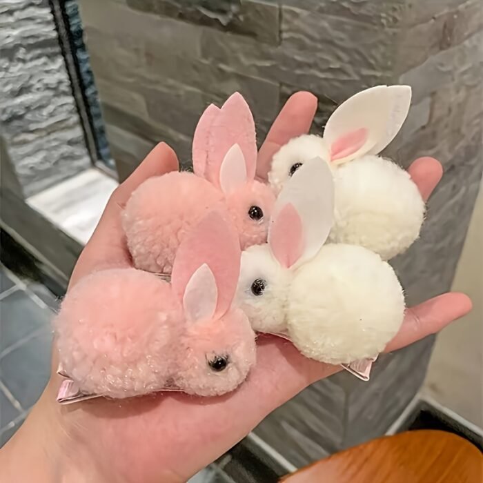 2pcs Adorable Easter Bunny Hair Clips - Fluffy Feather Design, Warm 3D Rabbit Ears for Women - Perfect for Parties & Daily Wear, Festive Hair Accessory | Playful Accessory | Soft Texture, Bunny Accessories - Image 10