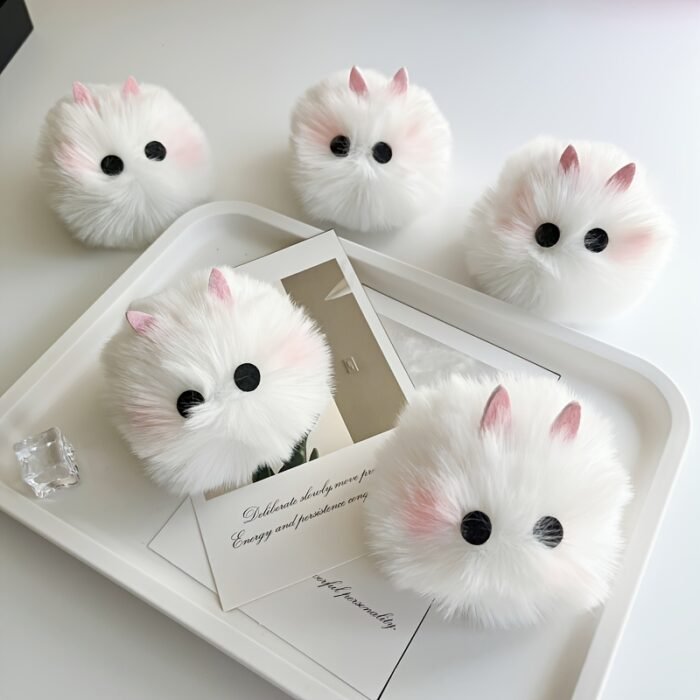 Adorable Pink Blush Bunny Plush Hair Clips - Soft and Sweet Cartoon Rabbit Barrettes for Women and, Hair Accessorie - Image 10