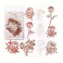 [Retro Floral] Scrapbooking Decorative Collage DIY Craft Material Paper | Pack of 10 sheets | Paper | Hollowed out base | Scrapbook magazine planning, decorative collage, DIY craft | Retro floral branch and leaf