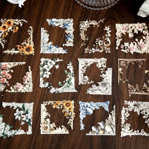 20-Pack Romantic Corner Series Sticker Set, 3D Scrapbooking Embellishments, DIY Craft Paper Niche Decorations for Scrapbooking, Journals, and Gift Decoration Accessories