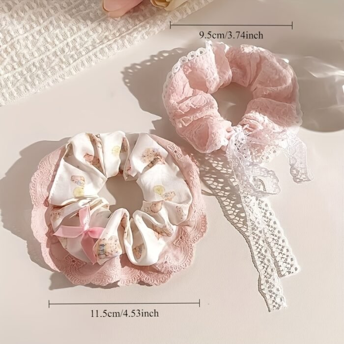 New High-End Elastic Hair Ties for Women Featuring a Stylish Lace Bow, Perfect for Everyday Wear And Festive Occasions, Suitable for Both Women And Girls. - Image 5