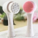 2-In-1 Silicone Face Cleanser - Gentle Exfoliation & Massage, Dual Soft Brushes Suitable for All Skin Types, Fragrance-Free