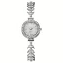 1pc Elegant Quartz Women'S Watch with Rhinestone Accents, Round Alloy Case, Fashionable Wristwatch, Non-Rechargeable Battery, Fashion Watch|Glamorous Timepiece|Alloy Case, Watch Accessories