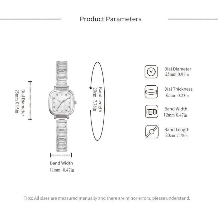 Sparkling Rhinestone Square Women's Watch with Alloy Strap & Crescent Moon Clasp - Quartz Movement Casual Luxury Wristwatch for Everyday Elegance, Elegant Timepiece, Rhinestone Embellishments - Image 8