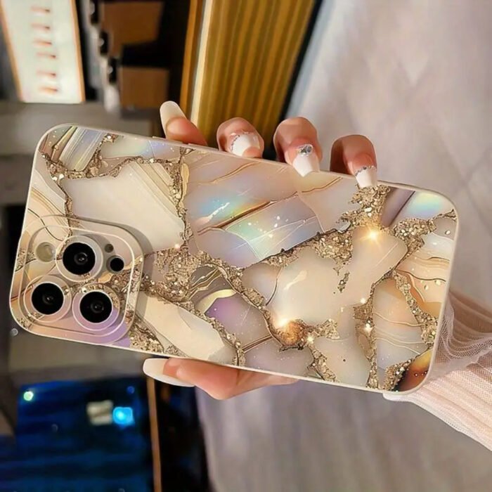 Yellow Marble: Angel Lens Full Coverage Case for Apple Series iPhone 14 Pro, Apple 13 Protective Cover for iPhone 11/12, Compatible with iPhone 15 Plus Case, 14 Pro Max, Apple 13 Protection Case, 12 Head Compatible with Apple 14 Phone Case, Soft Shell 13, 16 Series - Image 2