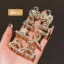 8pcs Women's Models, Exquisite and Gorgeous, Imitation Pearl and Rhinestone Inlay, Multi-Style Small Hair Grab Comb Set, Suitable for Daily Use