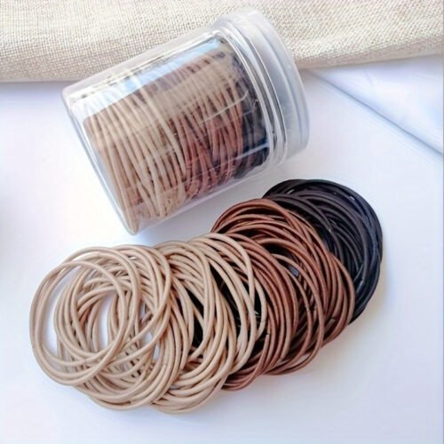 100pcs Vibrant Plain Color Hair Ties - Soft, Elastic, and Gentle Hair Bands for Ponytails, Daily Hair Accessories for Girls and Women of All Ages
