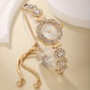 Elegant Women's Quartz Watch with Rhinestone Accents - Fashionable Alloy Bracelet Design, Non-Rechargeable Battery, Simple Style