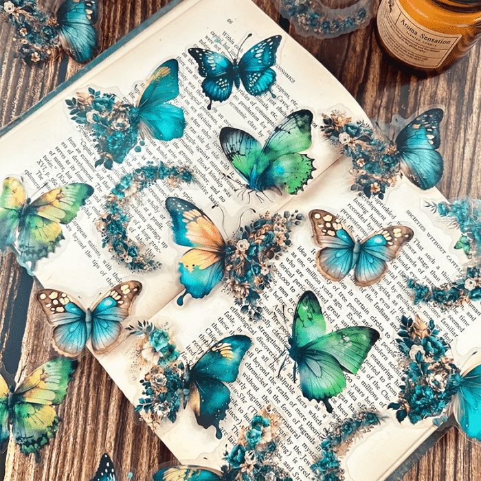 One Pack of 30 Butterfly Floral Hand Account DIY Decoration Stickers - Image 21