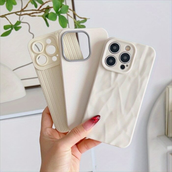 Set of 3 White Minimalist Phone Cases Designed to Prevent Drops, Compatible with Iphone Models 16, 16 Pro Max, 16 Plus, 16 Pro, 15, 14, 13, 12, 11, X, XR, XS Max, 7 Plus, 8 Plus, 7, 8, And SE2. A Stylish And Cute Mobile Phone Case for Women. - Image 3