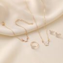 4pcs Elegant Butterfly Jewelry Set for Women, Cute Alloy Necklace, Ring, Earrings, Bracelet, Versatile Fashion Accessories for All Occasions, Gift-Ready