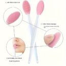 Silicone Facial Cleansing Brush | 2-in-1 | Silicone | Soft Dual-Sided Exfoliating Face Scrubber Formaldehyde-Free Unscented | for Blackhead and Nose Hair Removal Gentle Cleansing