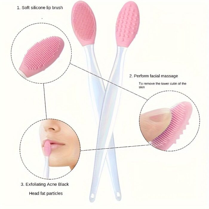 Silicone Facial Cleansing Brush | 2-in-1 | Silicone | Soft Dual-Sided Exfoliating Face Scrubber Formaldehyde-Free Unscented | for Blackhead and Nose Hair Removal Gentle Cleansing - Image 2