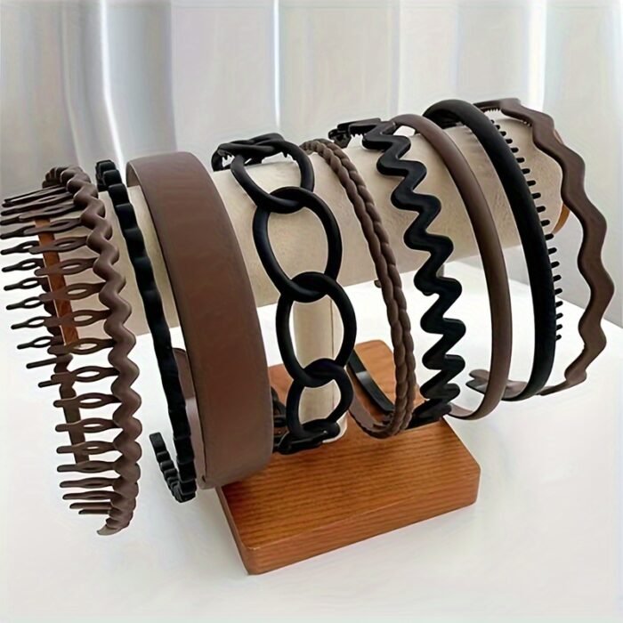 9pcs set of plastic hair ties, black anti-slip hair ties for women and girls, toothed plastic hair ties, Women's hair accessories thin hair ties and hair combs - Image 12