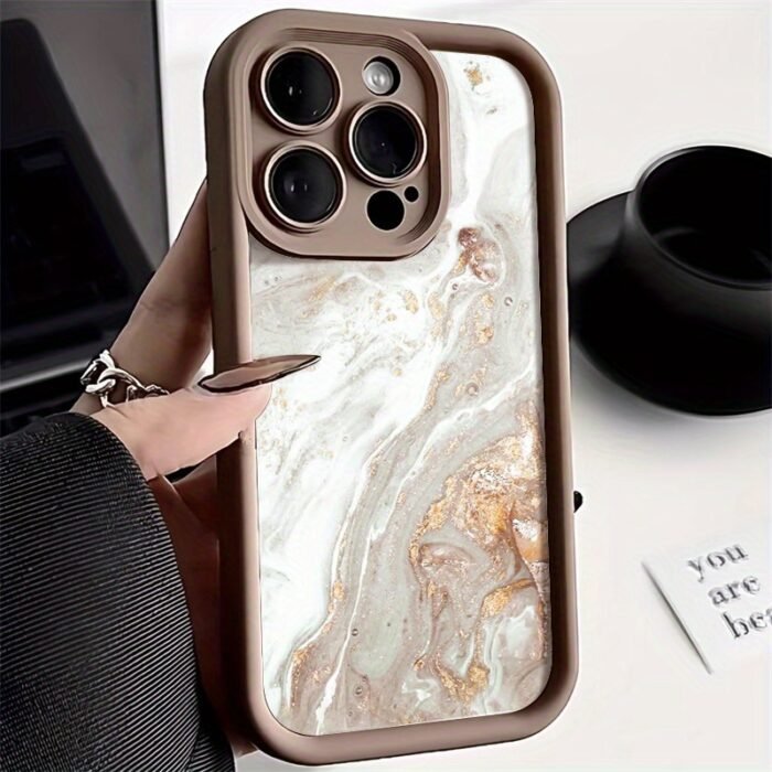 A Marble-Patterned Matte Phone Case Designed for Iphone Models 16, 15 Pro Max, 14 Plus, 13, 12, 11, XS, XR, X, 7, 8, SE 2020, And - Image 9