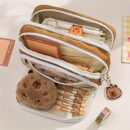 Charming Capybara-Themed Stationery Set - Elegant Light Brown Canvas Organizer with Zippered Pouch & Compartments, Ideal for Graduation & Birthday Gifts, Includes Markers, Pens, and Highlighters, Gift Bag Included, Capybara Accessories