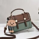 Stylish Women's Synthetic Leather Crossbody Bag - Lightweight, Versatile, and Secure Zip Closure with Adjustable Strap, Black & Brown Two-Tone Design, Perfect for Casual Everyday Use
