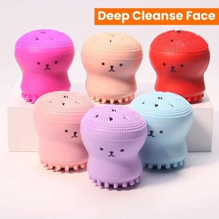 1pc Octopus-Shaped Bubble Maker, Silicone Facial Cleansing Brush, Deep Cleanse Face, Makeup Removal Tool, Portable Multi-functional Beauty Gadget For Gentle Deep Cleansing Massage - Image 22