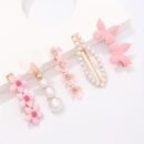 5pcs Pink System Temperament Super Sweet Cute Versatile Hair Accessories Hair Clip Bangs Clip