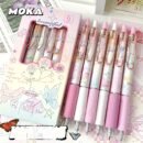 6-Pack Butterfly & Rose Flower Retractable Gel Pens, 0.5mm Fine Point, Black Ink, Durable Plastic, No Feathering, Ideal for School, Office, Home Stationery, Perfect Gift for Girls and Boys