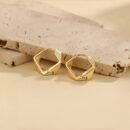 1 Pair Geometric Irregular Hoop Earrings, Elegant & Simple Style, Alloy with Stainless Steel Ear Needle, Versatile for Daily Wear & Banquets, All-Season Accessory for Women