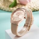 Elegant Women's Quartz Watch WD-205, Silicone Strap, Zinc Alloy Case, Non-Wireless, Non-Rechargeable Battery, Fashionable Timepiece for Ladies